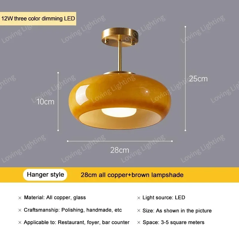 Modest Vintage Glass Ceiling Chandelier Balcony Bedroom Study Lamps for Room Led Lights Indoor Kitchen Home-appliance Decoration image 3
