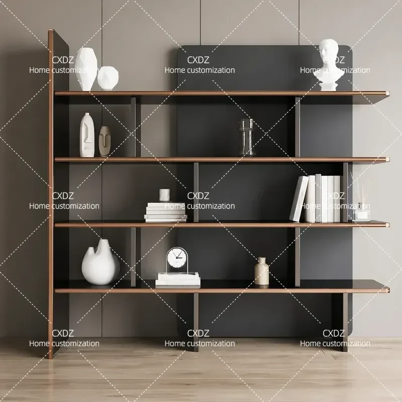 Medieval Style Floor to Ceiling Bookshelf Open Storage Rack for Small Apartment Modern Simple Decorative Cabinet Shelf