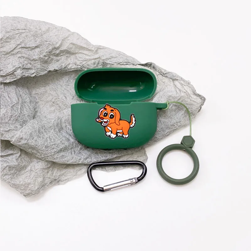 Cartoon Case For QCY ArcBuds HT07 Case Cute Anti-drop Ring Silicone Earphone Cover lovely for Qcy HT07 cover