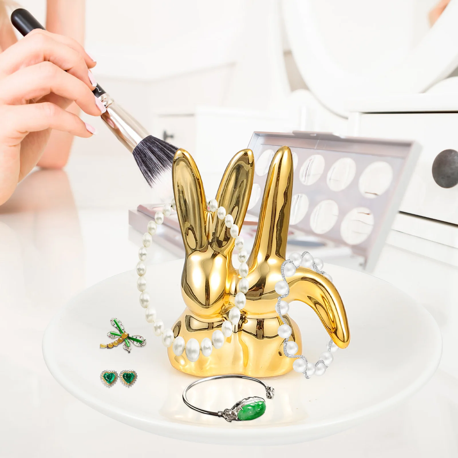 

Creative Modeling Jewelry Storage Tray Ceramic Decorative Organizer for Cosmetics Keys Stationery Unique Exquisite Design