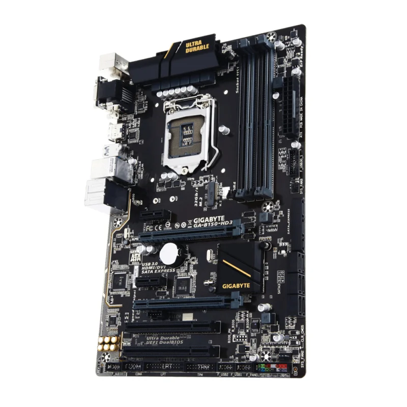 FOR GIGABYTE GA-B150-HD3 Motherboard Intel B150 LGA 1151 ATX DDR4 Core M.2 VGA DVI