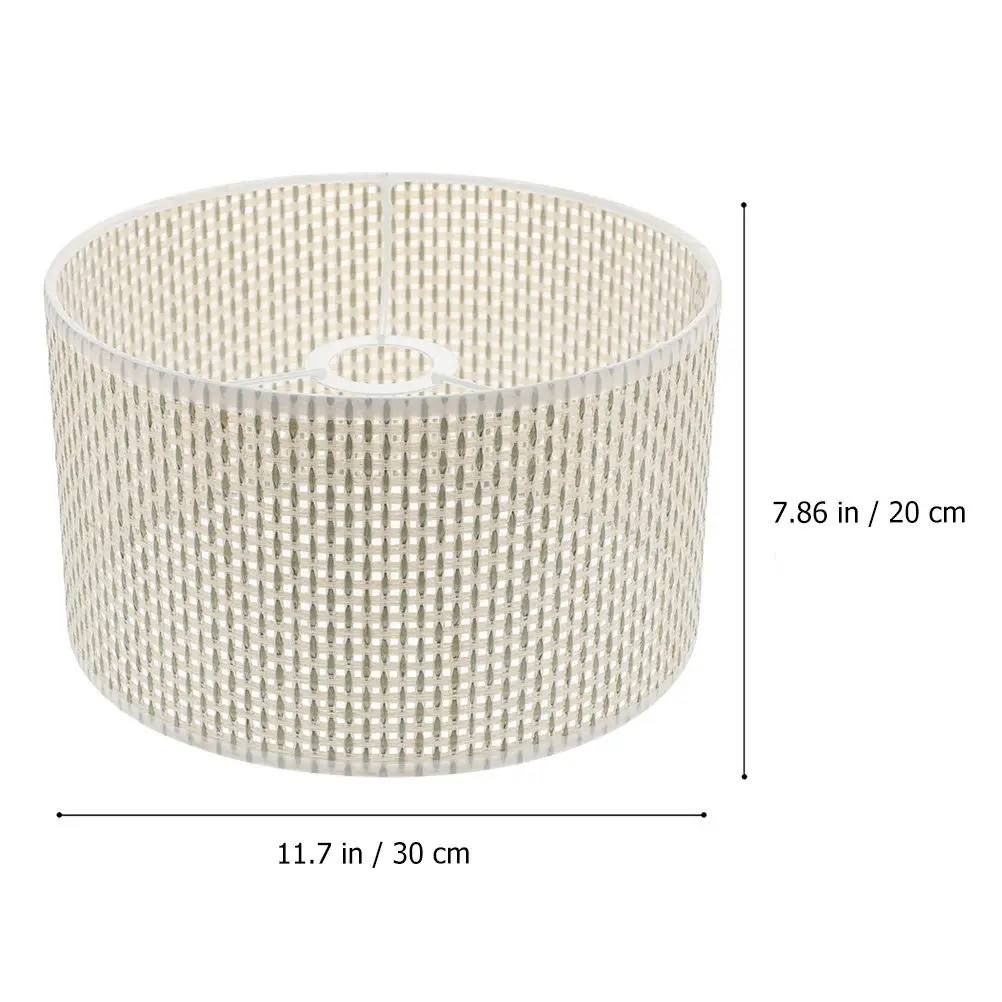 Modern E27 Table Lamp Shade Golden Woven Paper PE Iron Glare Reducing Cover for Bedroom Living Room