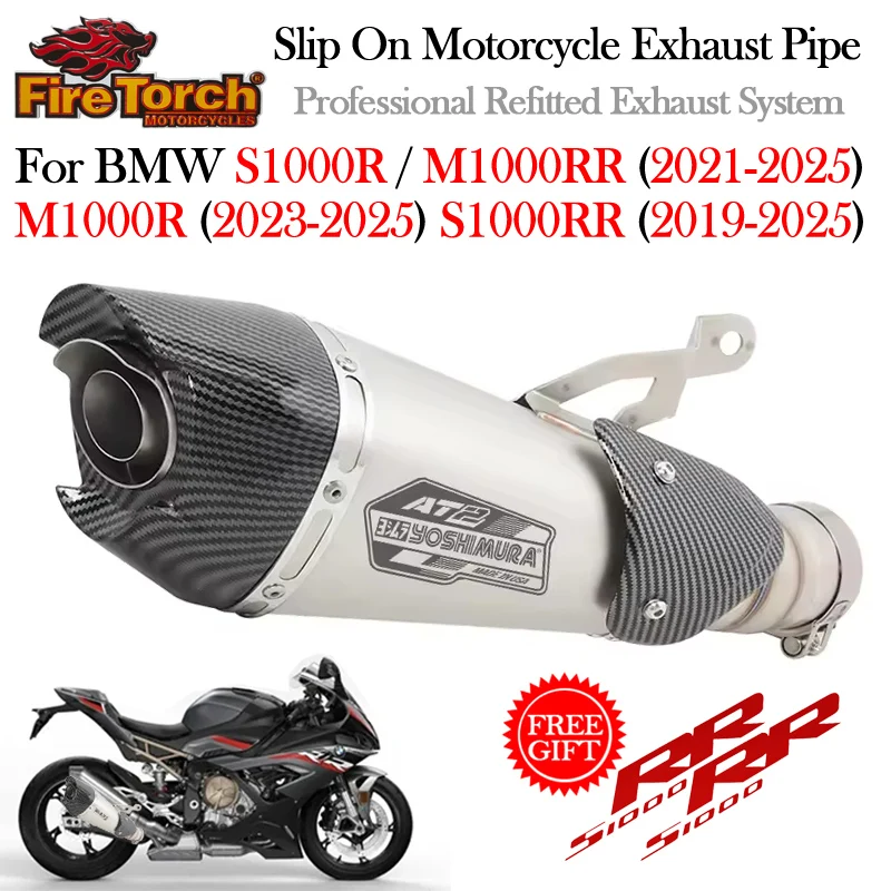 

Slip On For BMW S1000RR S1000R M1000R M1000RR 2019 To 2024 2025 Motorcycle YOSHIMURA AT2 Exhaust DB Killer Escape Moto Link Pipe