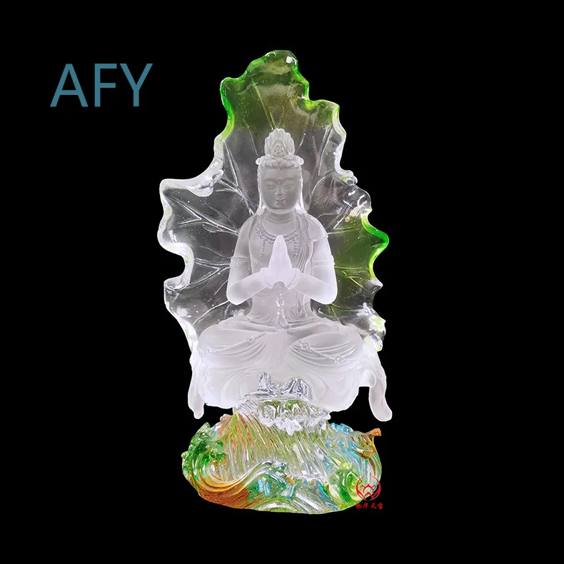Glazed Buddha Statue Crystal Buddha Statue for Home Decor Temple Decoration Religious Gift for Buddhism Practice for All