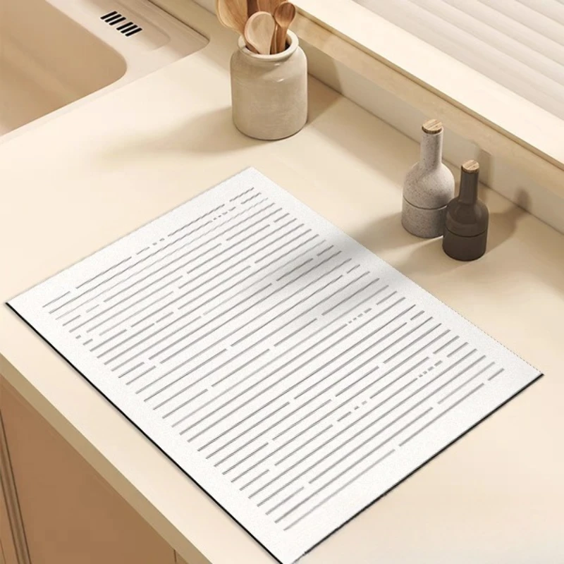 

Non-slip Diatomite Mat Dish Drainer Rug Kitchen Drain Pad Absorbent Coffee Mats Quick Drying Kitchen Rugs Sink Draining Mat