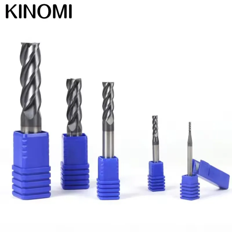 End Mill 4 Flutes HRC 50° Tungsten Carbide Steel Milling Cutter 1mm to 20mm 4F End Mill CNC Lathe Machining Cutting Tool