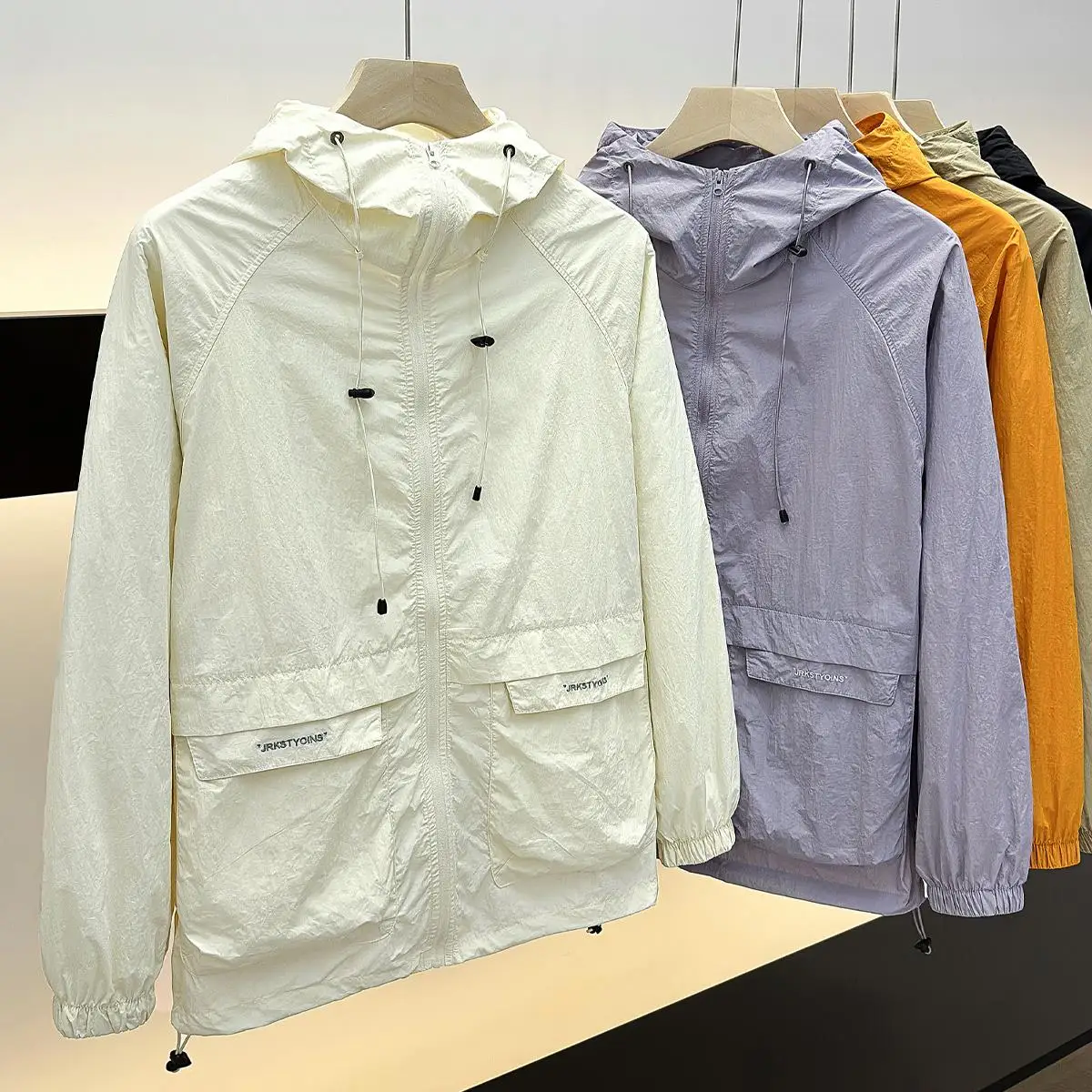 

Мужское легкое летнее пальто из ледяного шелка с защитой от ультрафиолета UPF50, дышащее длинное пальто свободного покроя для улицы