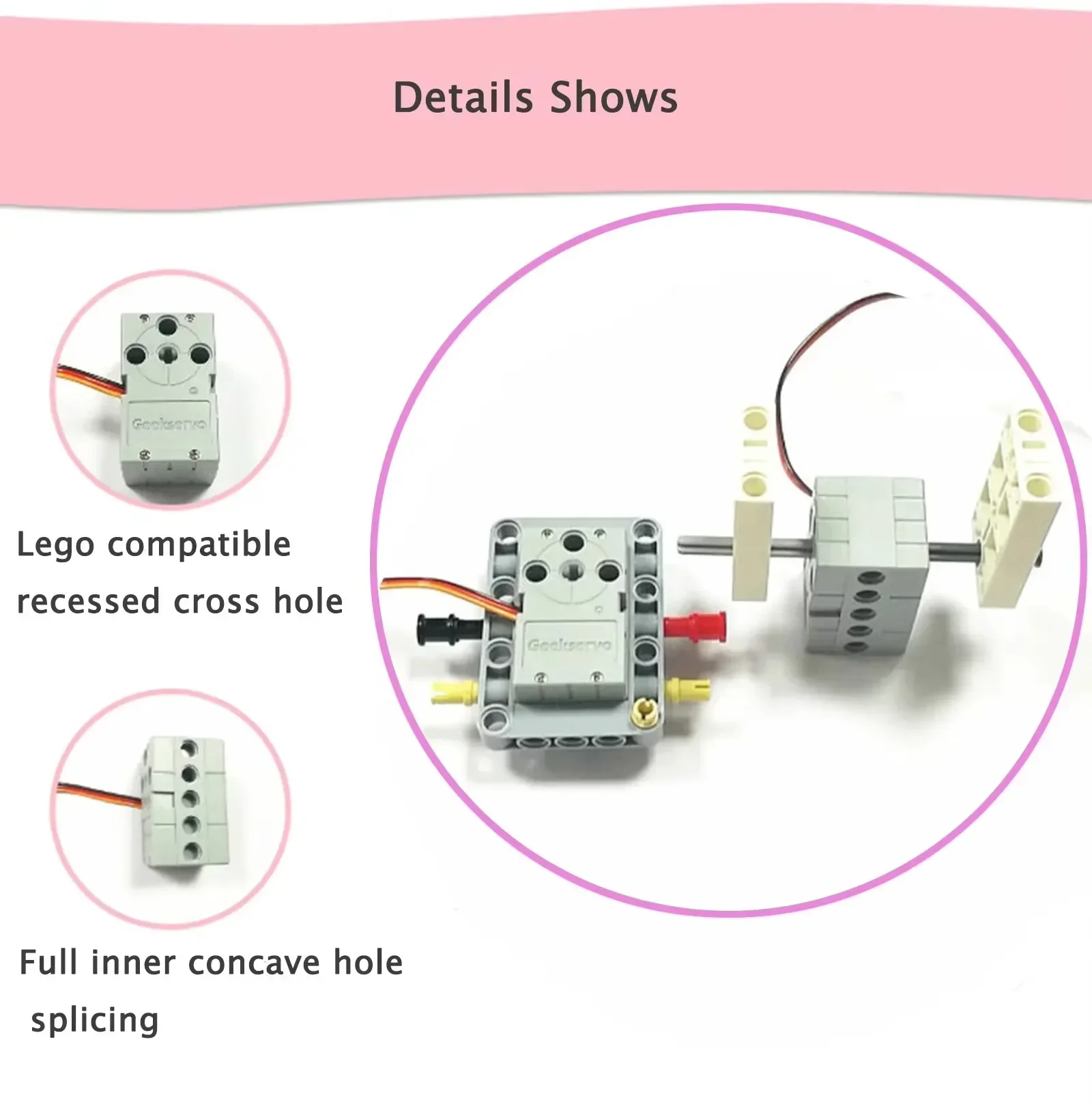 4Pcs Geekservo Programmable 360 Degree 2KG Grey Servo and 4Pcs Red Motor , Dual Output Shaft Servo Compatible with Legoeds