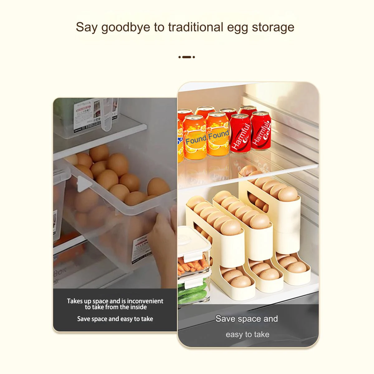 2/3/4 Layers Portable Automatic Rolling Egg Holder Rack Large Capacity Fridge Egg Storage Box Kitchen Refrigerator Egg Dispenser