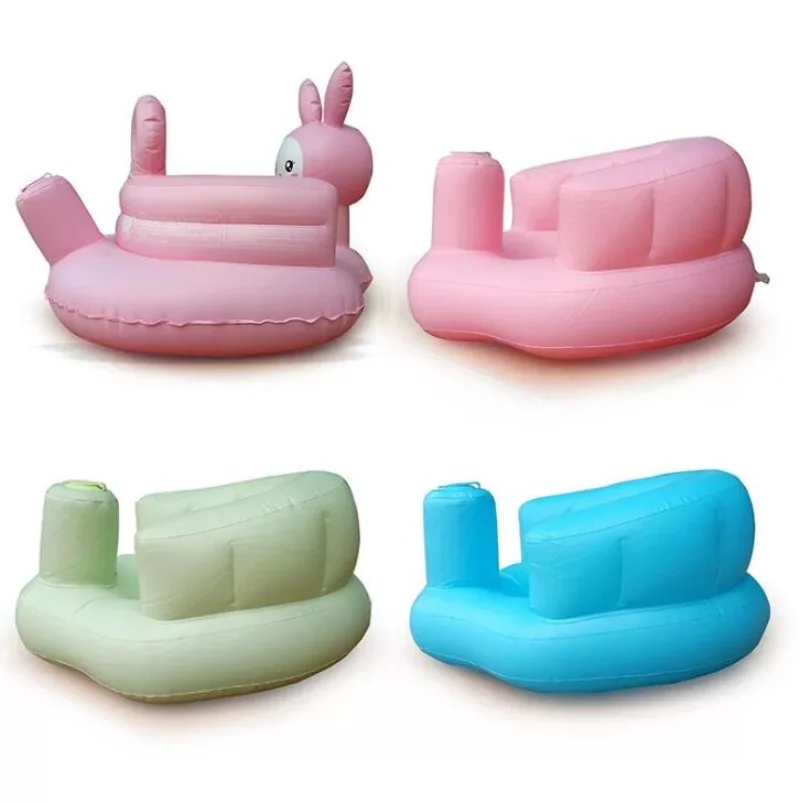 Multifunctional Baby Inflatable โซฟาเด็กห้องน้ำโซฟา PVC Inflatable ที่นั่งเรียนรู้เก้าอี้รับประทานอาหารแบบพกพาเก้าอี้อาบน้ำ