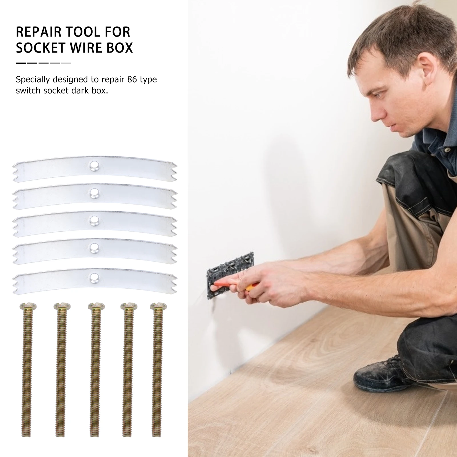 

20pcs Repair Tool Galvanized Iron Socket Mount Restorer 86 Type Switch Cassette Repair Kit Screw Hook