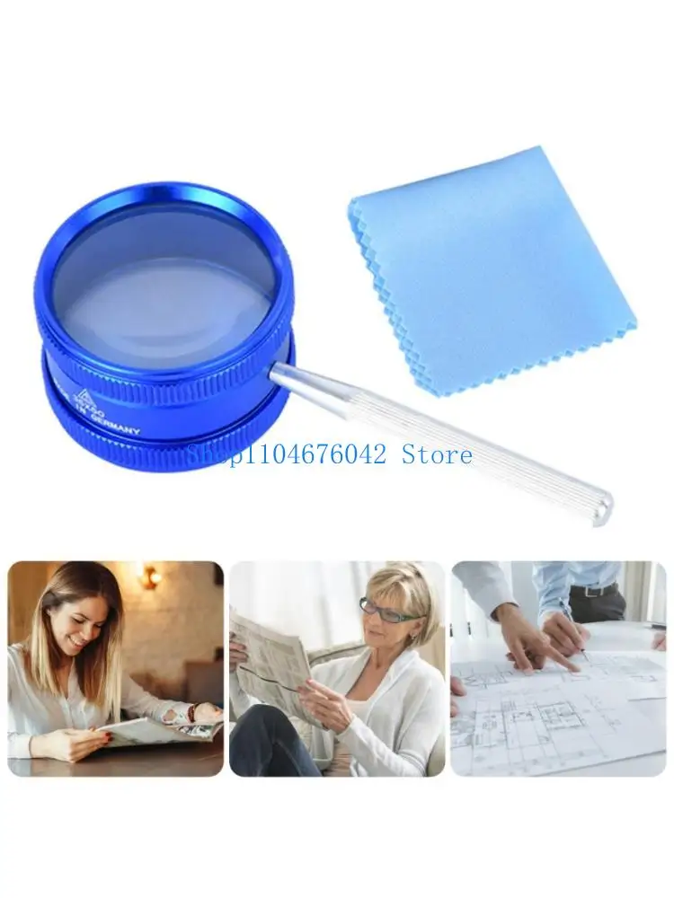 652F Zinc Alloy Magnifier 35X Power Optically Glass Lens Portable Tool For Detailed Observation