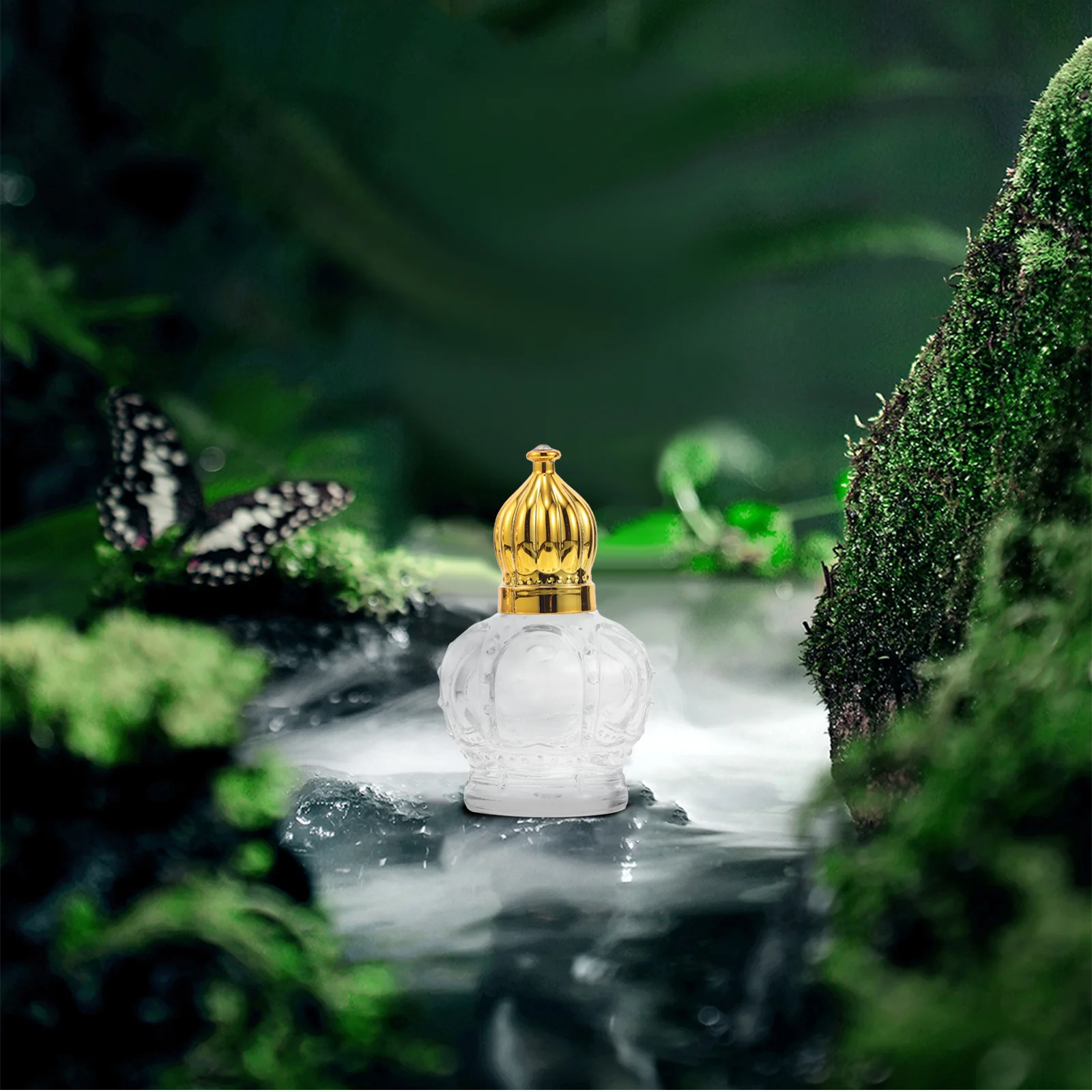 3Pcs Empty Rollerball Bottles 15Ml Glass Perfume Oil Containers with Crown Caps Refillable Roll on Vials for Travel Aromatherapy