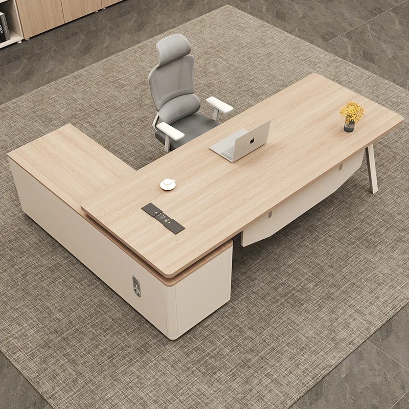 

Office Furniture L Shape Executive Office Desk Luxury With Drawers Filing Cabinet Computer Boss Desk Modern Manager Supervisor