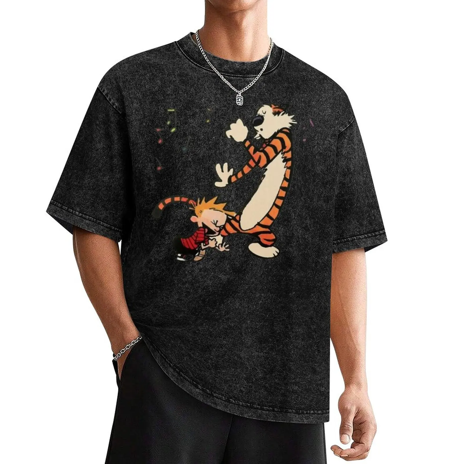 

calvin and hobbs T-Shirt oversizeds vintage clothes Man t-shirt men clothing