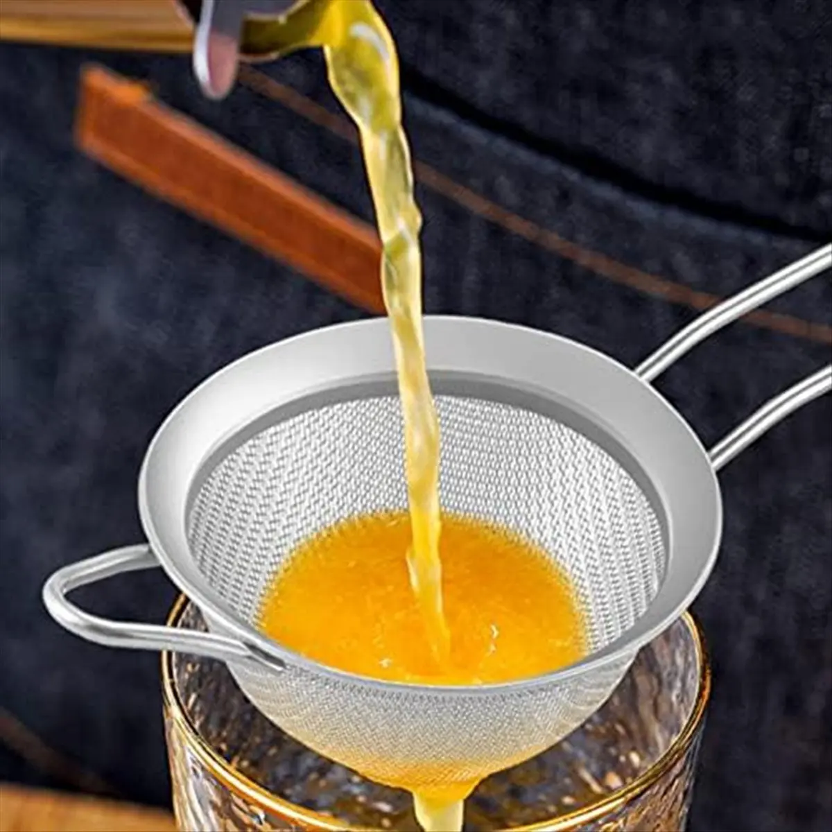 AA77 NEW 2Pcs Stainless Steel Tea Strainer Small Conical Cone Mesh Strainer for Cocktails Coffee Juice Tea, Silver