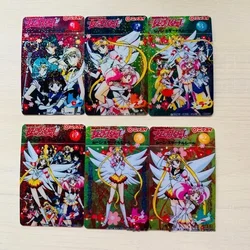 12Pcs/set Self Made Sailor Moon Sailor Mercury Sailor Saturn Tenoh Haruka Anime Classic Series Collection Crystal Card Sticker