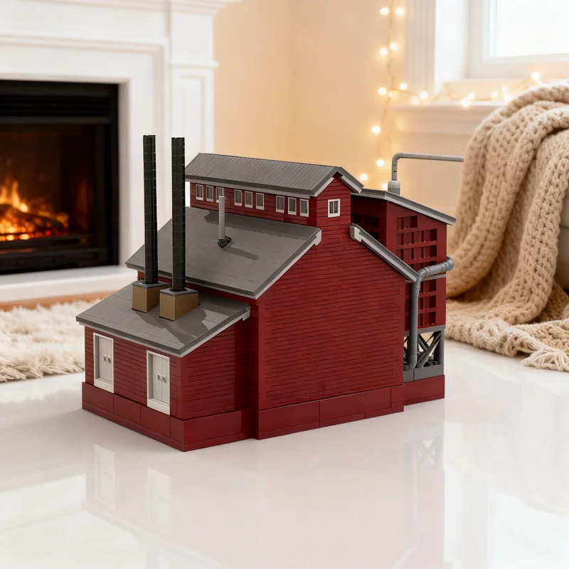 

3285 деталей MOC Серия «Пилорама» Модель «Электростанция» 3-й серии, конструктор-поезд, подарок для самостоятельной сборки, креативный коллекционный декор, премиум-класс для взрослых