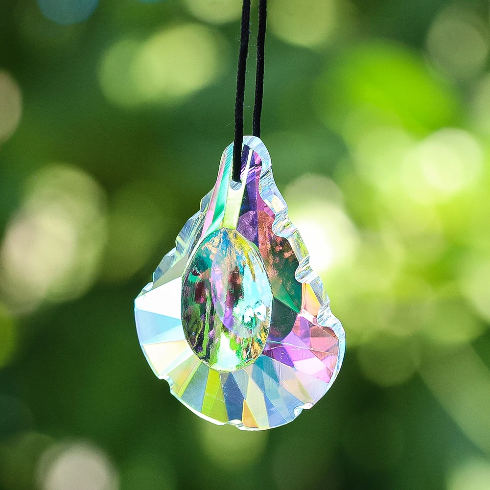 AB Color Teardrop Crystal Prism Pendant Suncatcher Rainbow Maker Chandelier Parts Window Garden Hanging Ornament Decor DIY - view 5