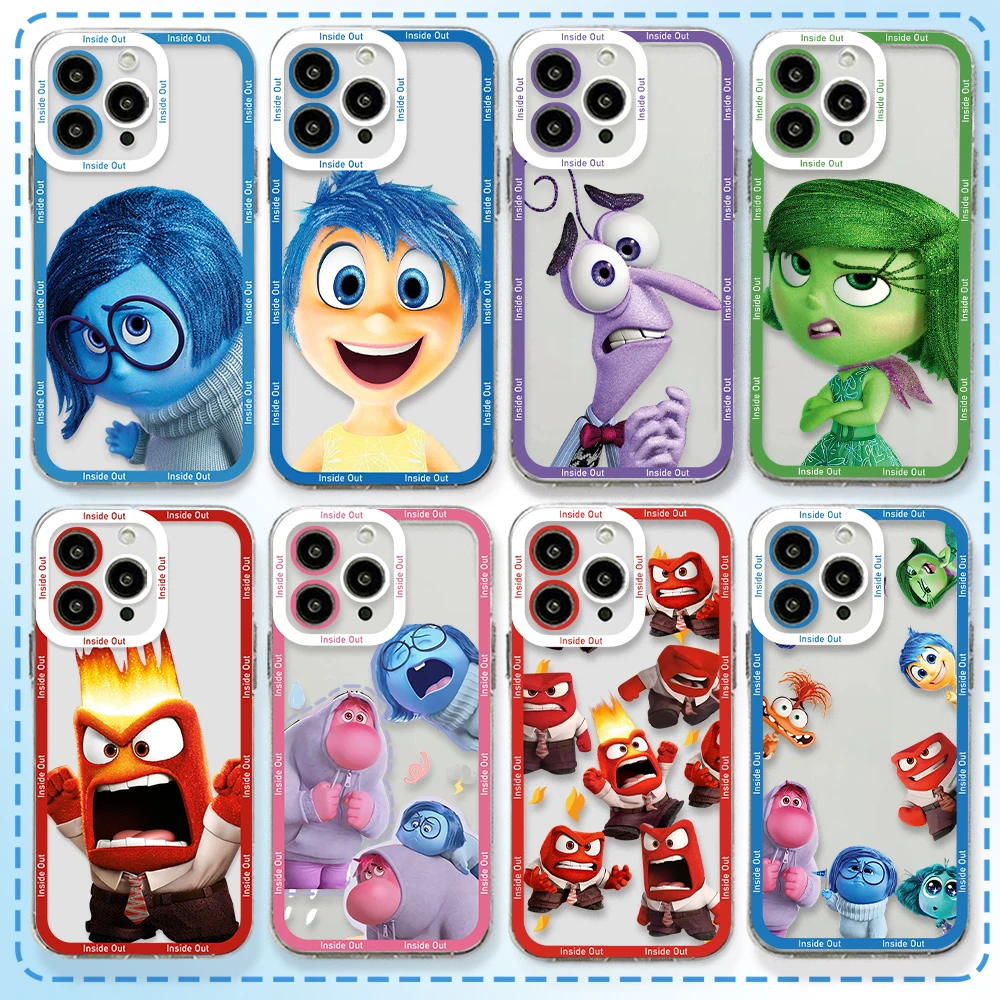 Cartoon Cute Inside Out Clear Case for Samsung A73 A72 A71 A55 A52 A51 A50 A35 A33 A32 A31 A30 A24 A23 A22 A13 A12 A05 5G Cover