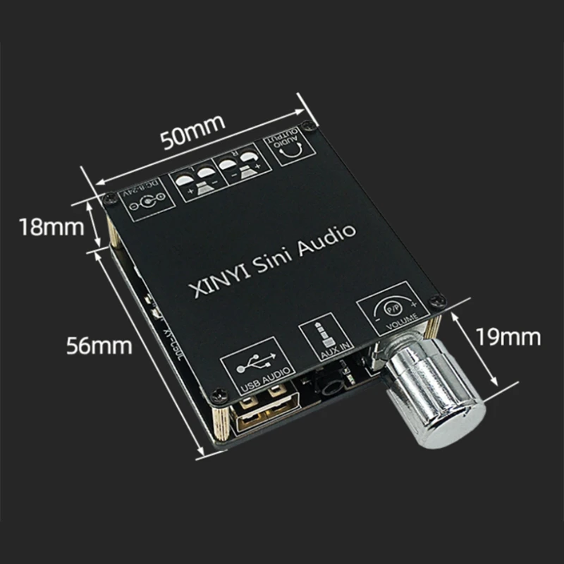 Amplificador de Áudio Classe D, Bluetooth 5.0, HiFi Stereo, Leitor de Música Sem Fio, Placa de Som USB, AMP Digital, 10W-200W, 2X50W