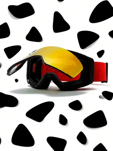 Magnetic flip cover skiing goggles with anti-fog double-layer lenses, suitable for skiing and snowboarding, made of durable TPU