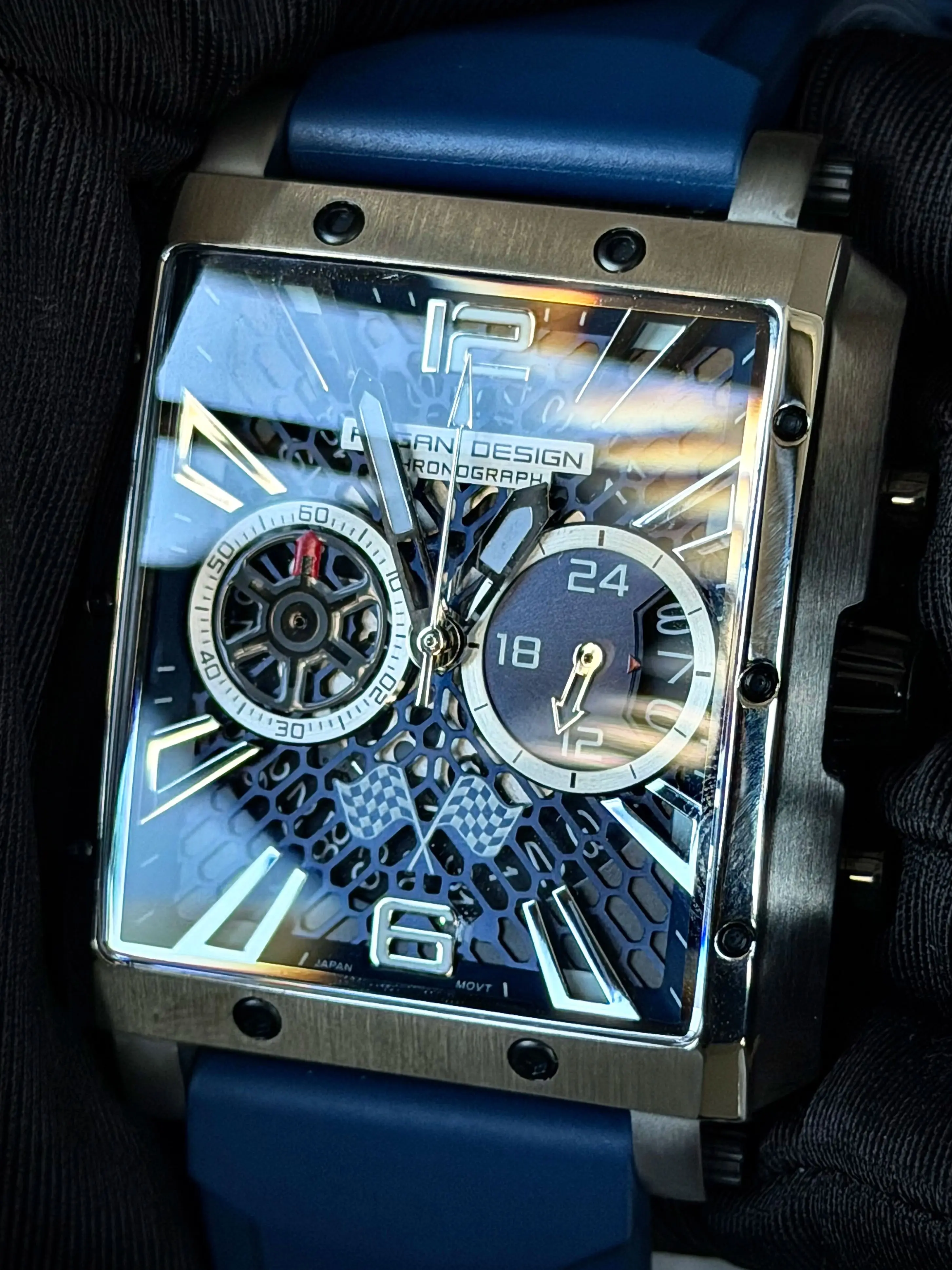 2026 New Pagani Design PD1725 Men Square Quartz Watch Chronograph 42MM Sapphire Glass Waterproof Racing Sports Silicone reloj