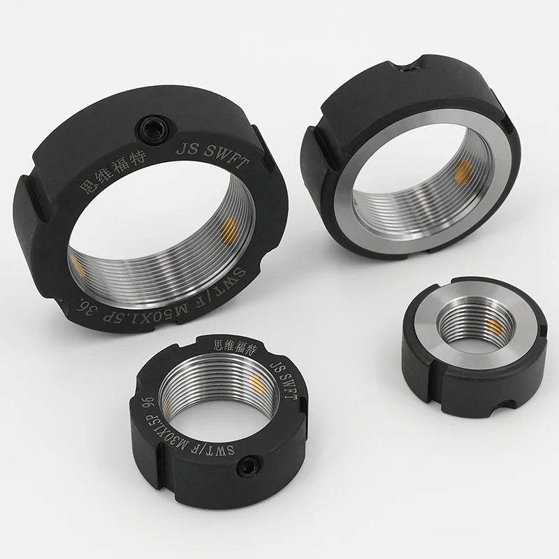 M12-M260 F-Type Thread Precision Lock Nut for Ball Screw & Machine Tool Spindle, Anti-Loosening Round Nut