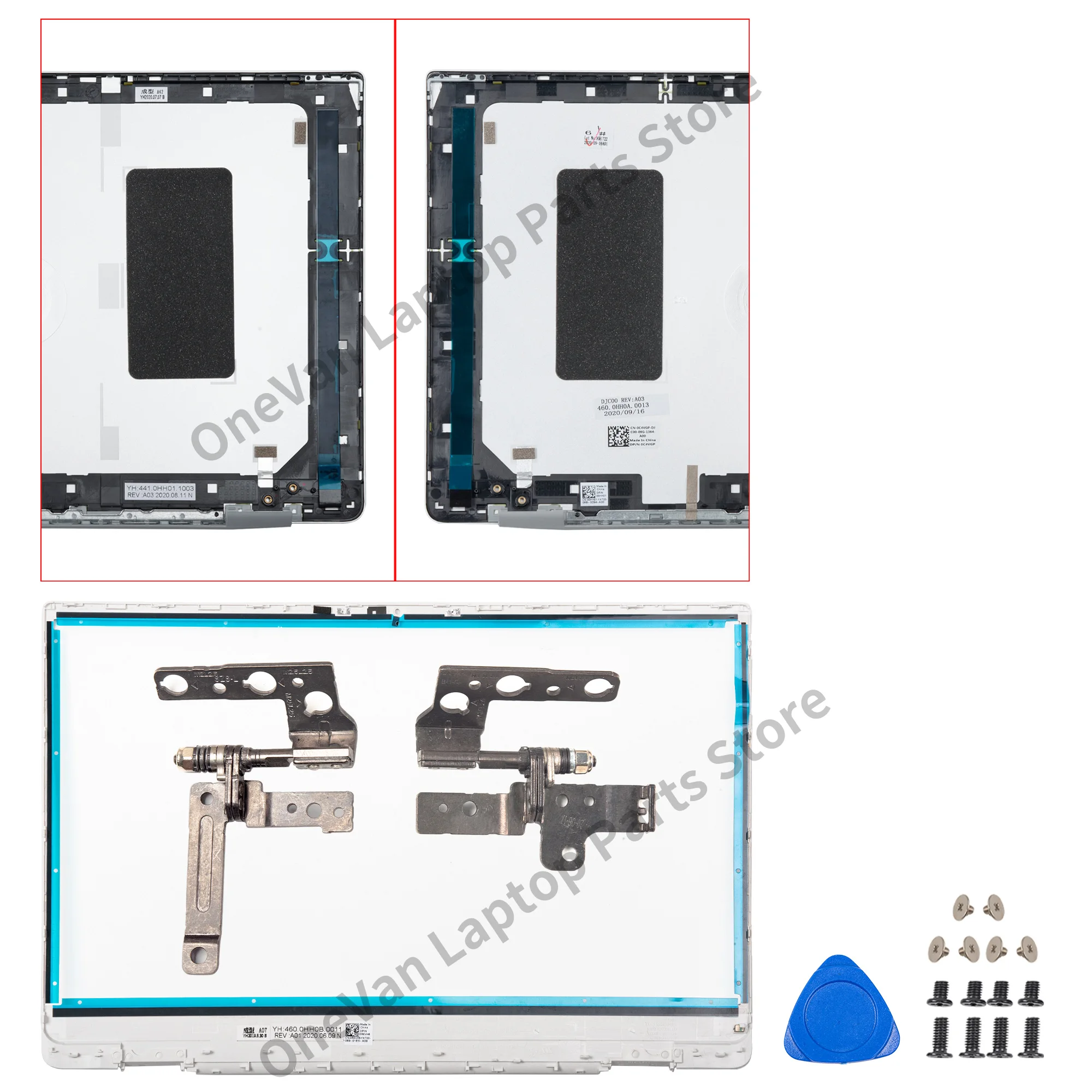 

Металлическая крышка для Inspiron 14 5490 5498, металлическая задняя крышка ЖК-дисплея, передняя рамка, петли, верхний корпус, серебристый, сменная крышка 14 дюймов