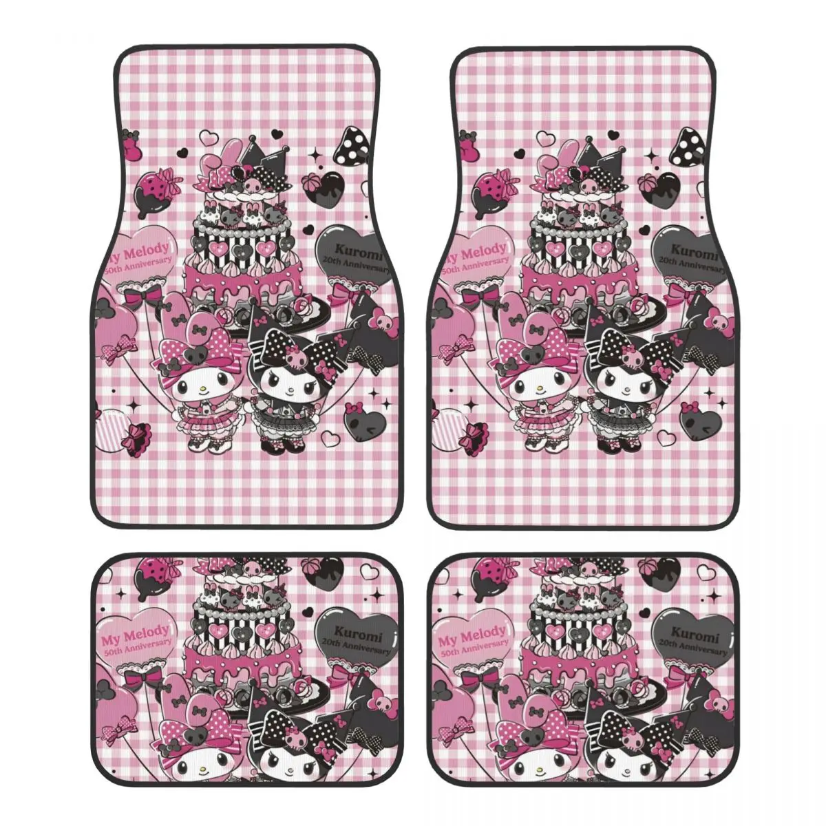 

Kuromi and Kawaill Melody Automotive Floor Mats for Cars Universal Fit Full Set Car Floor Mats Non-Slip for SUV Sedan