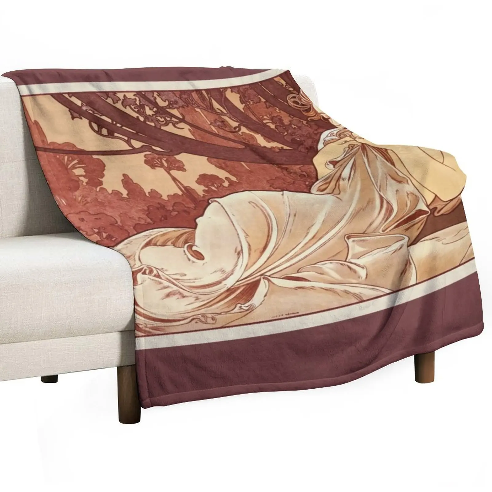 

Alphonse Mucha (1860 – 1939) Dusk Throw Blanket Fashion Sofas Soft Plaid Sleeping Bag warm winter Blankets