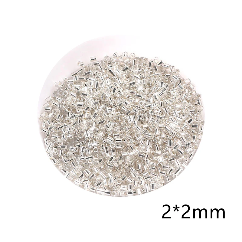 Czech Glass Silver Colour Tube Beads Loose Long Beads Diy Hairpin Jewelry Accessories Necklace Wedding Beading Materials