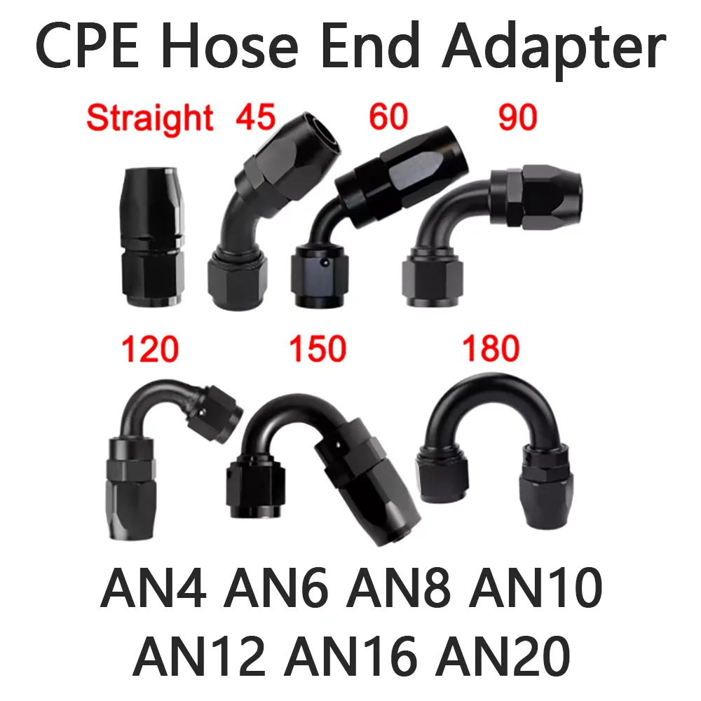 

Rotating Hose End Fittings Oil Fuel Adapter Kit 0-180 Degrees AN4 AN6 AN8 AN10 AN12 AN16 AN20 - Pipe Oil Fuel Hose Connector Set