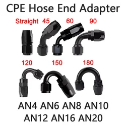 Rotating Hose End Fittings Oil Fuel Adapter Kit 0-180 Degrees AN4 AN6 AN8 AN10 AN12 AN16 AN20 - Pipe Oil Fuel Hose Connector Set