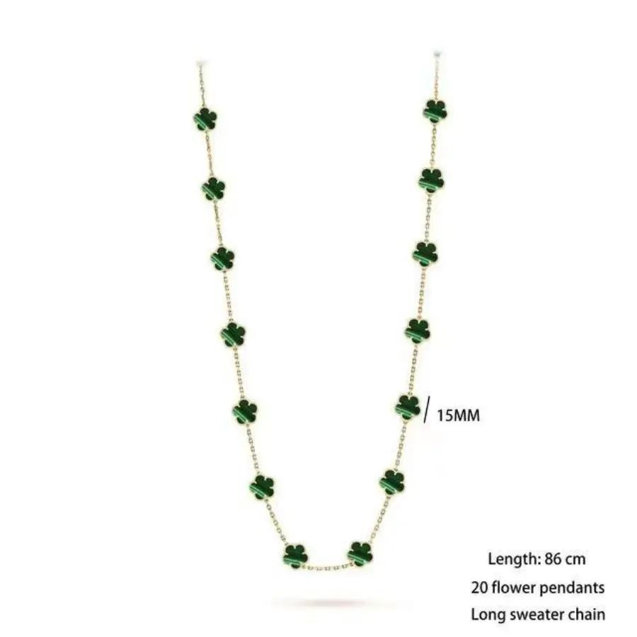 Hot High Quality Wholesale S925 Silver Lucky 20 Clovers Necklace Women Fashion Brand Gift Factory Direct Sales