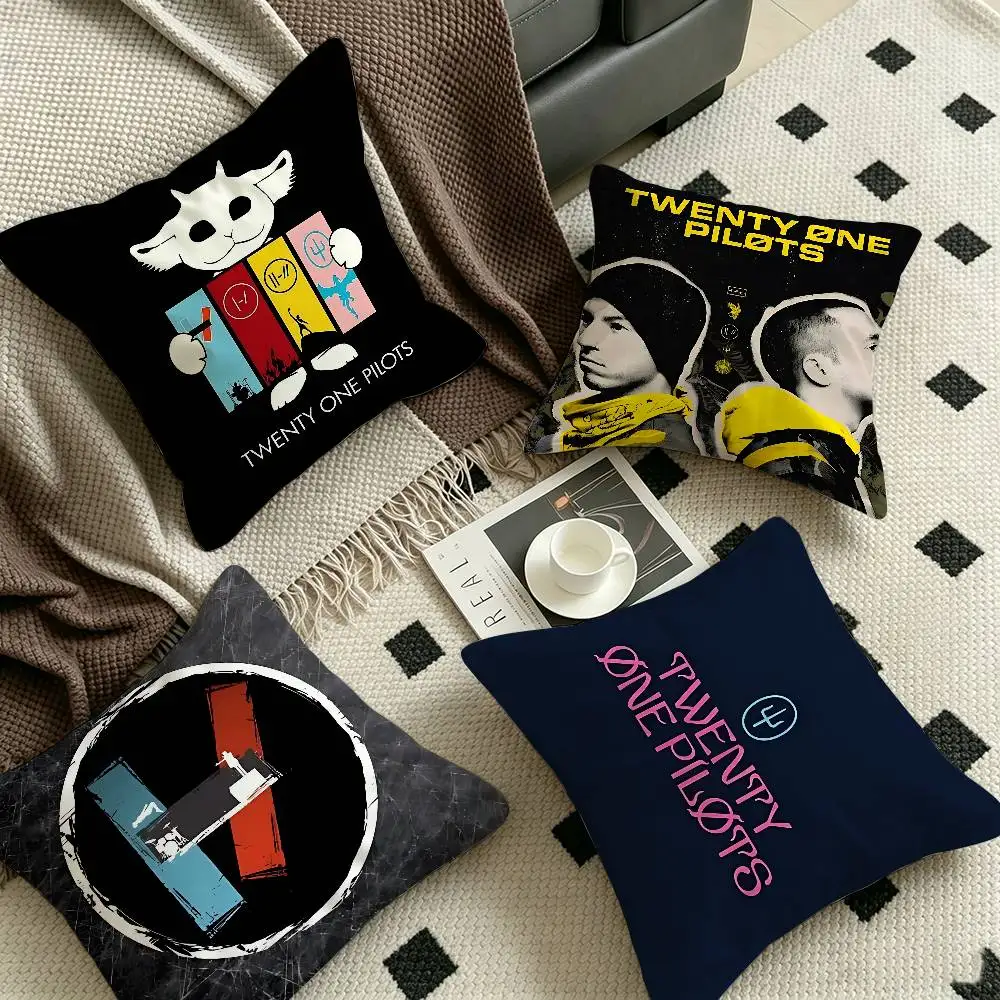 Popular T-Twenty One Pilot Decorative Room Aesthetics Pillow Case Home Decor Bedroom Sofa Bed Couch Pillow Cover 45x45