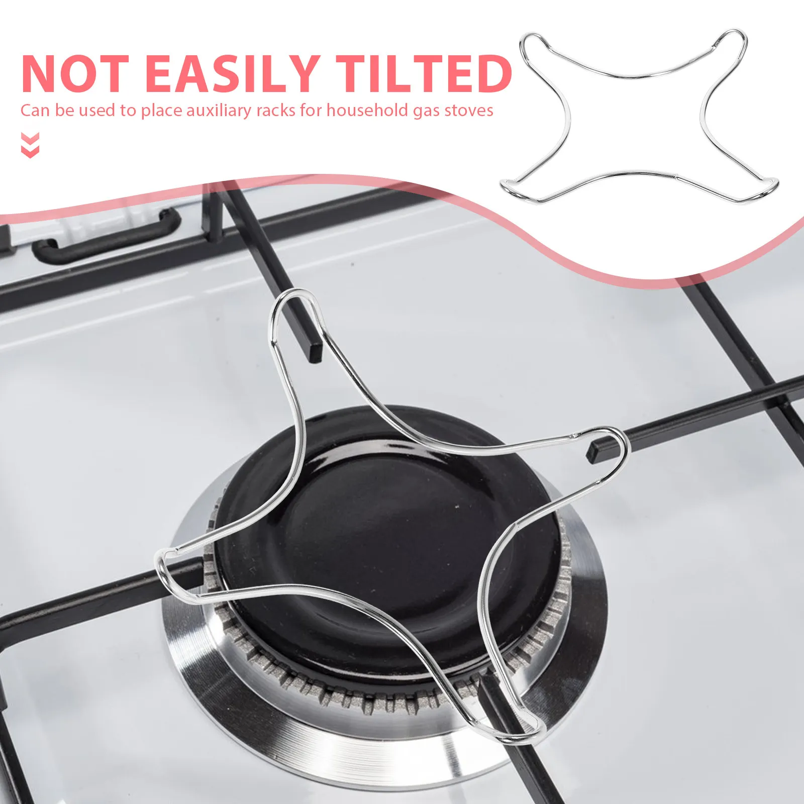 Stainless Steel Gas Stove Auxiliary Rack for Small Pots Coffee Pans Milk Pots Wok Ring Burner Stand Kitchen Cookware Support