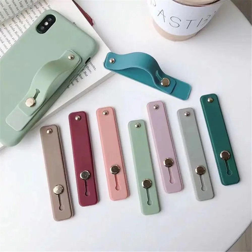 1PC Candy Color Silicone Phone Lazy Holder Push Pull Finger Grip Stand Ring  For Phone Case Universal Phone Holder