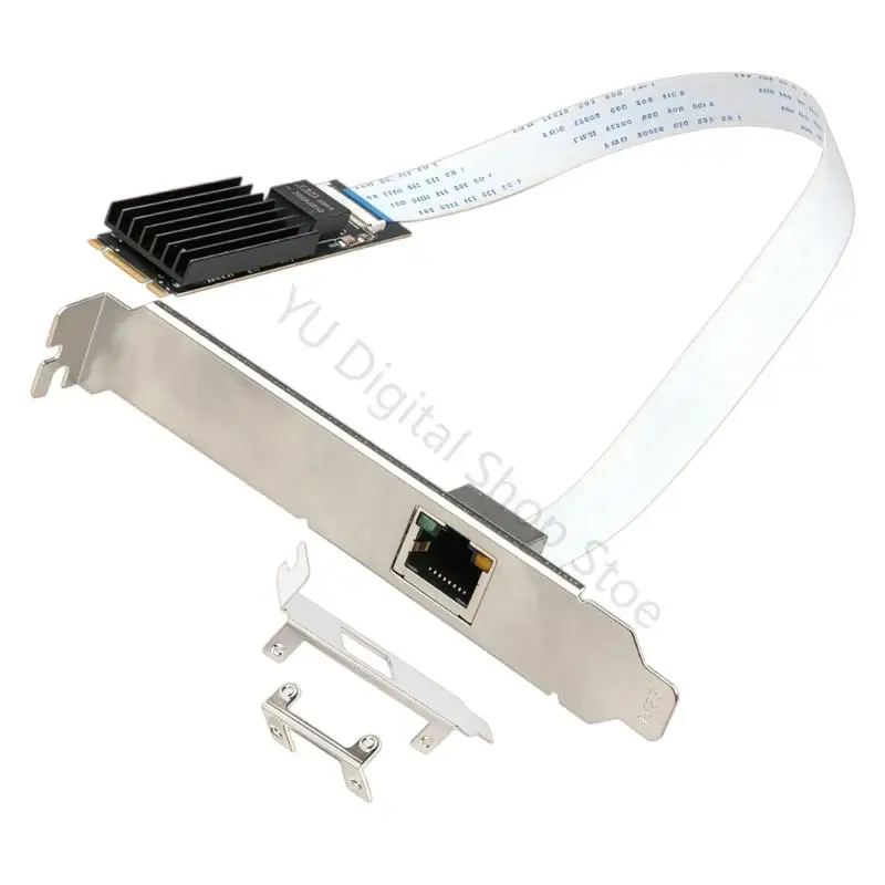 96BA Single Port RJ45 Ethernet Card, M.2 Slot Cable Internet Board with Metal Rear Mount for Desktop Home Office Transfer and