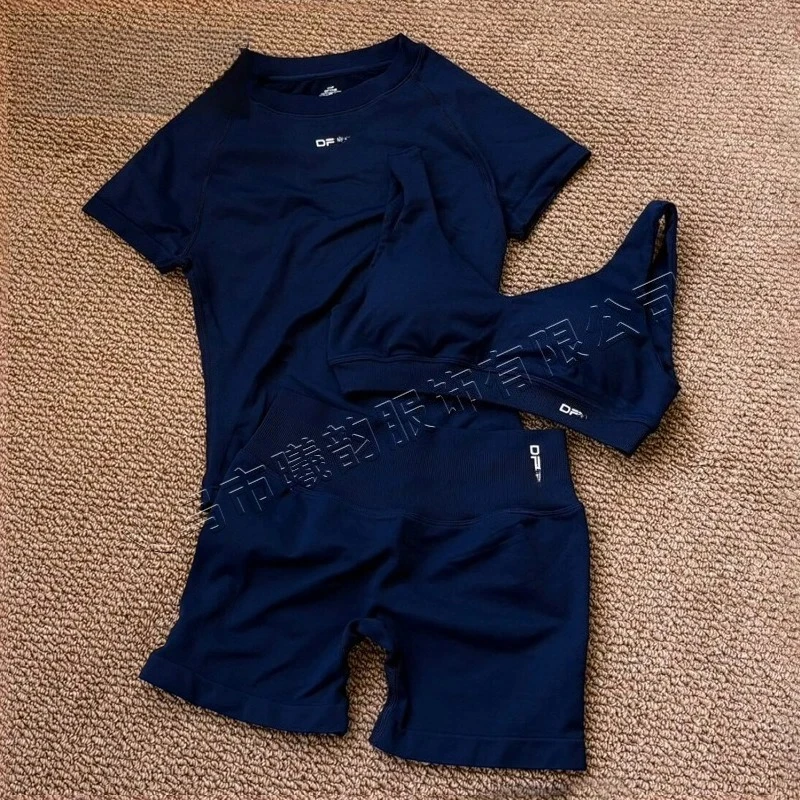Dames Naadloze Sportkleding Trainingsset 3-delig Sport Gym Yoga set Activewear voor Fitness Training Rennen Dagelijks Draagbaar - afbeelding 1