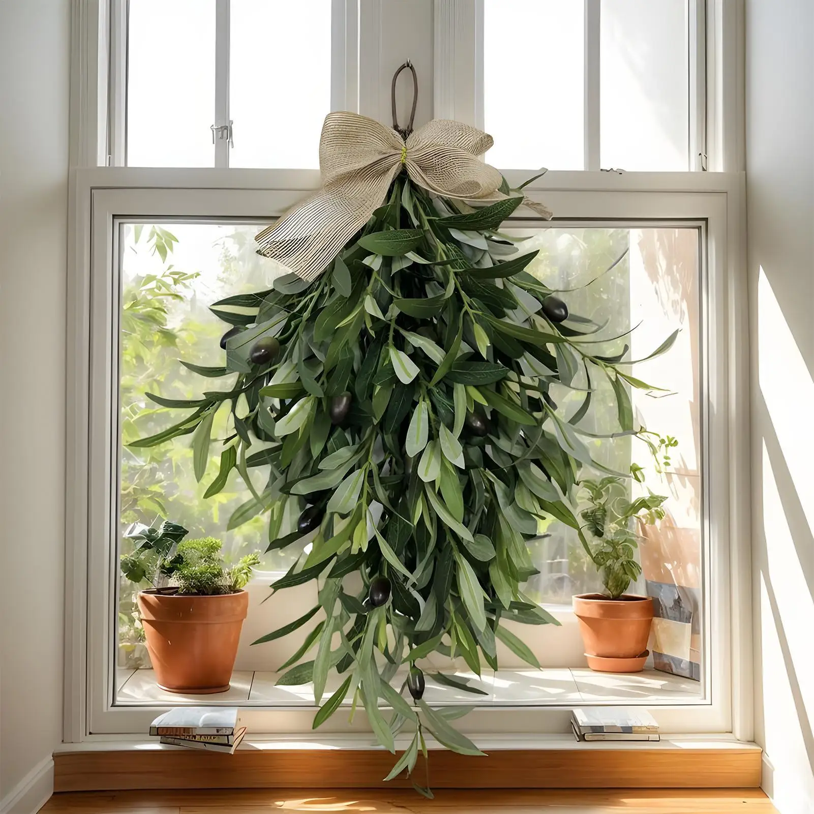 إكليل الزيتون الاصطناعي نباتات بلاستيكية اصطناعية مهرجان الكرمة إكليل الزفاف حديقة المنزل جدار لتقوم بها بنفسك ديكور الممر