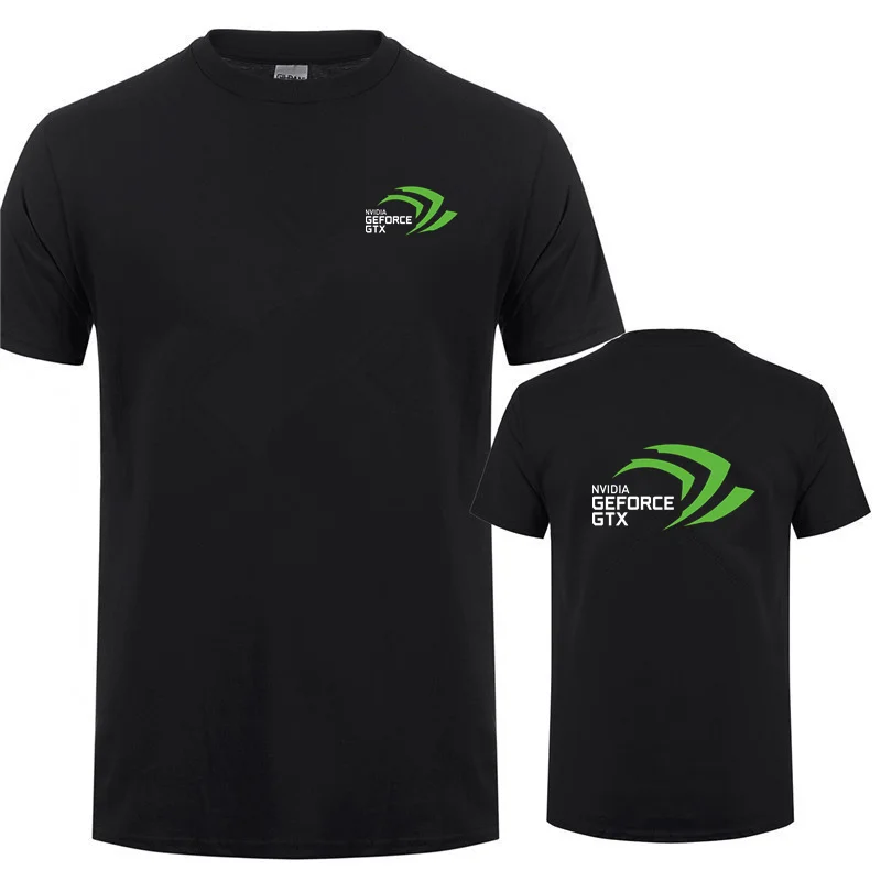 

NVIDIA Geforce GTX T Shirt New Fashion Men Short Sleeve Cotton NVIDIA T-shirts Man Clothing Streetwear