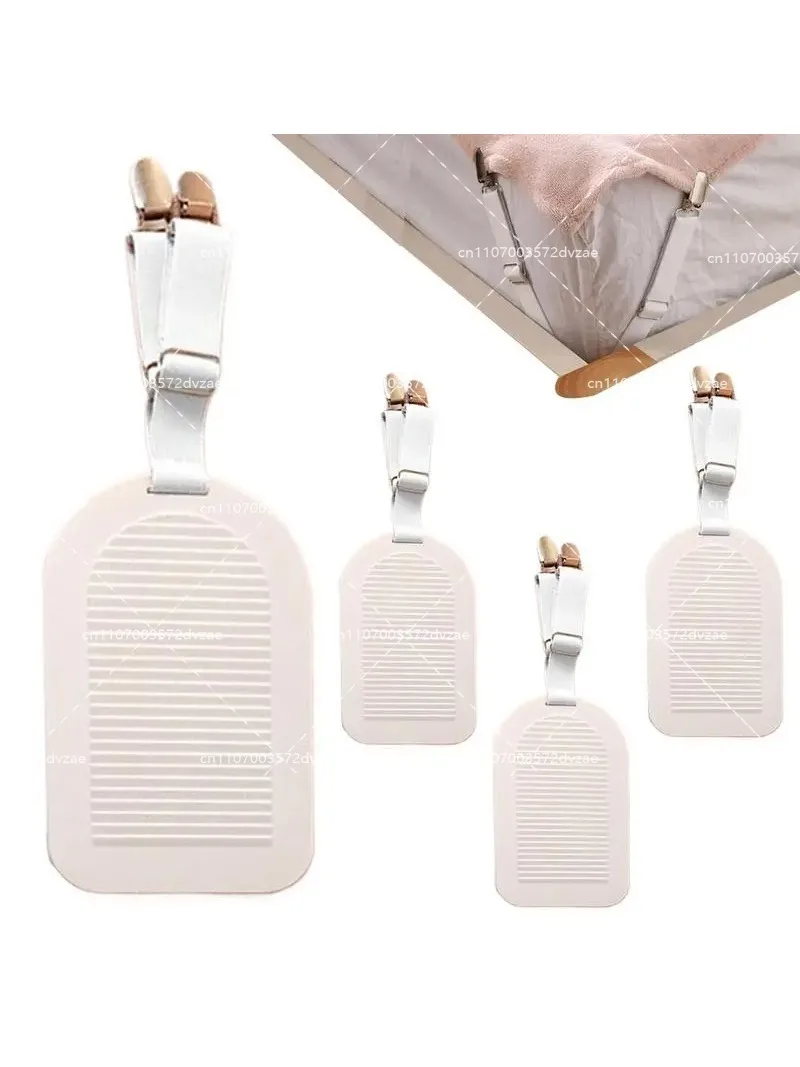 Bed Sheet Clips Adjustable Bed Sheet Holder Straps Set of 4 Elastic Fitted Bedding Clips Fasteners for Home Hotel