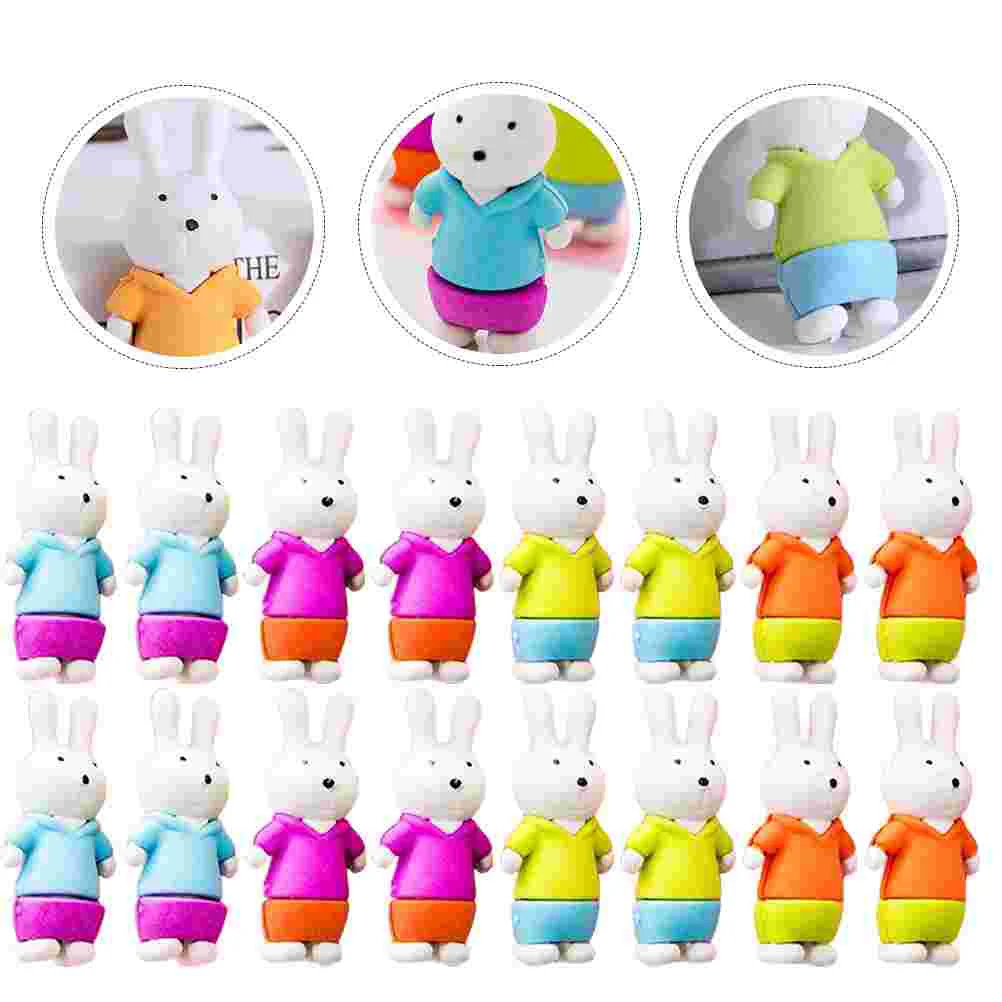 36 Pcs Rabbit Eraser Bunny Erasers Mini for Kids Bulk Puzzle Prizes School Party Favors Drawing