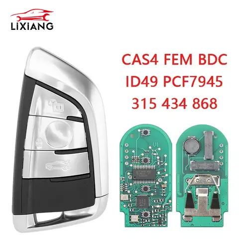 LIXIANG 자동차 원격 키, BMW 1, 3, 5, 7 시리즈 X1, X3, X5, X6, X7, CAS4, CAS4, FEM F 시스템, ID49 Promixity, 315, 433, 868Mhz