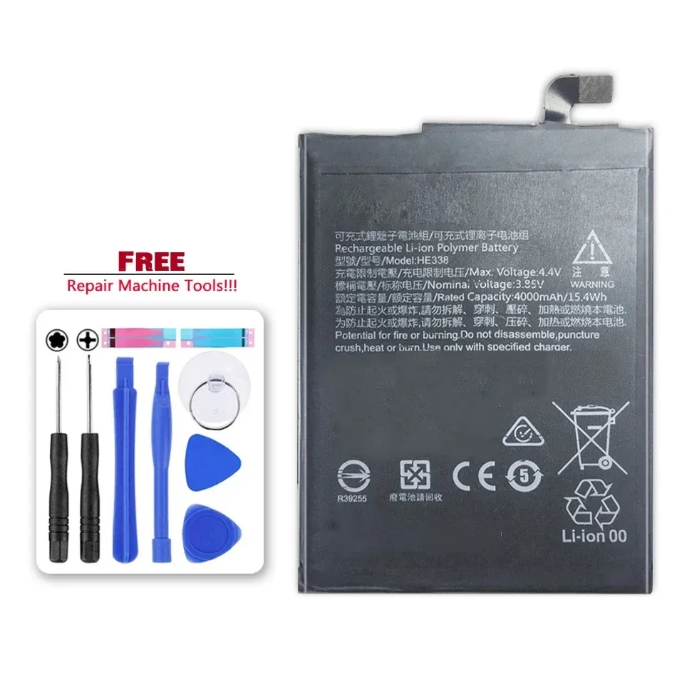 Mobile Phone Battery HE338 4000mAh for Nokia 2 Nokia2 Rechargeable Lithium Polymer Portable Batteries for Cell Phone