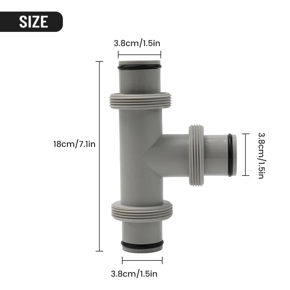 Trójnik Adapter z przegubem T Podwójne dzielone do części Intex Zawór tłokowy węża PP Pompy basenowe Adapter złącza Akcesoria do wymiany ogrodu