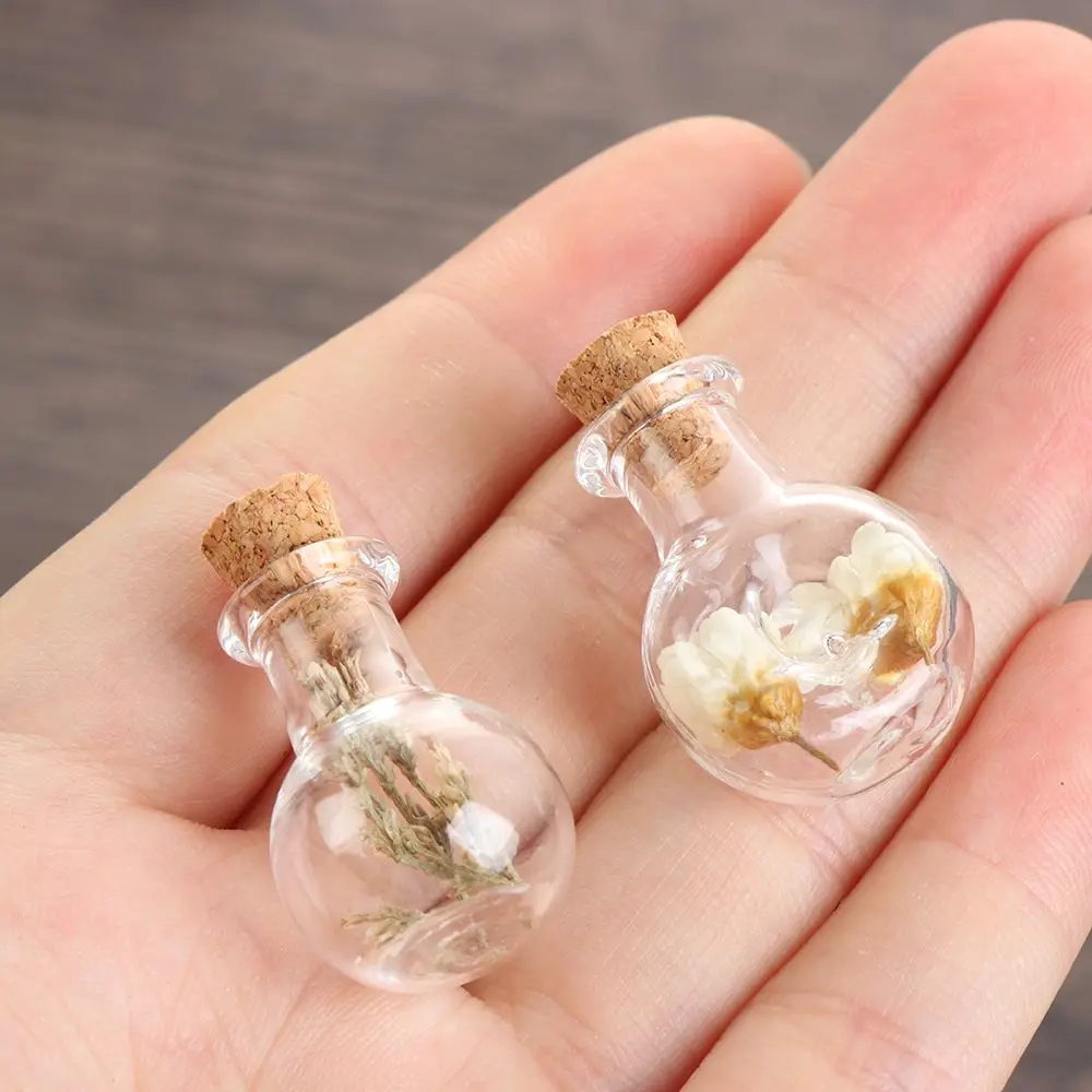 5Pcs Mini Wishing Bottle Glass Cork Bottles Empty Sample Jars Storage Vial Cork Stopper Wedding Home Decoration DIY Pendants