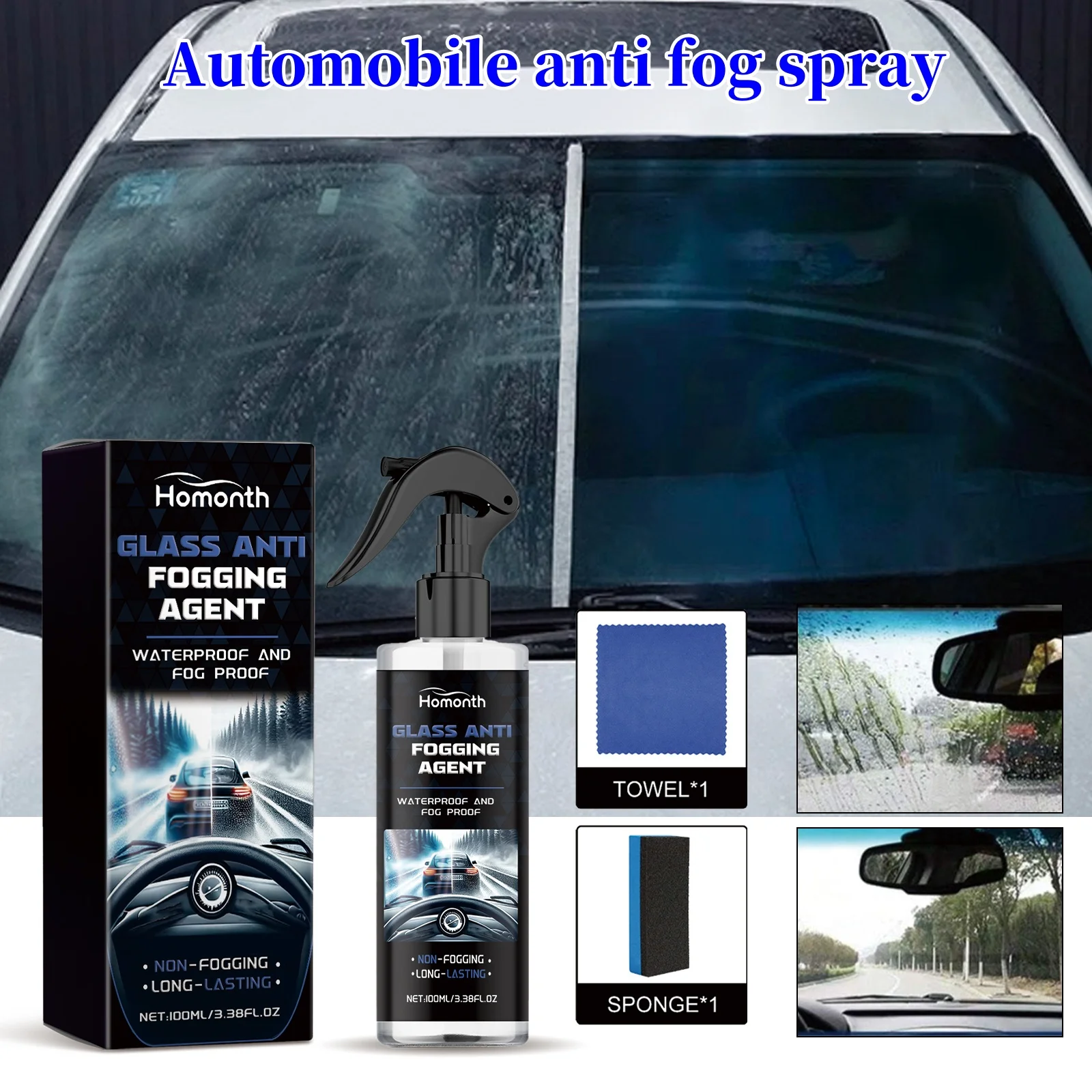 

Car Anti-Fog Spray Car Windshield Rearview Mirror Cleaning Anti-Rain Fog To Reduce Water Droplets Dust Retention Coating Agent