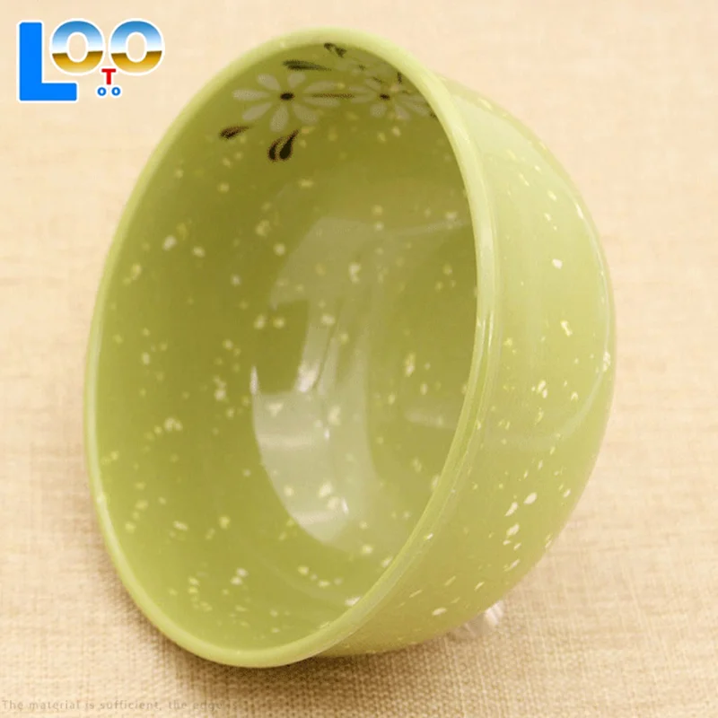 Ударопрочная меламиновая миска, утолщенные цветочные миски для рисового супа, закусок, пластиковая посуда для еды, китайские миски, зеленые 4,5-8 дюймов